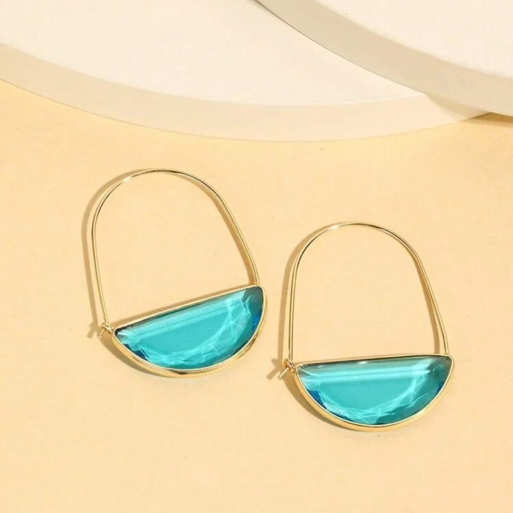 💎 Gemstone Hoop Earrings 💎 - Picture 4 of 6